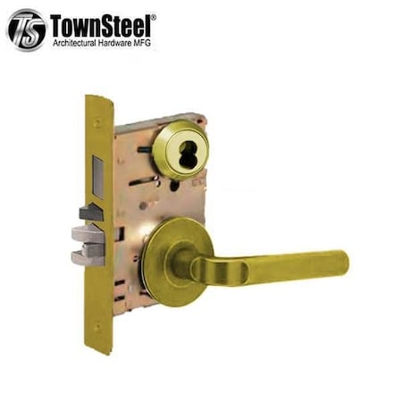 Townsteel G1 Mortise, Curve Rose, F20 Apartment, w/Pelican Lever, US3NL (No lacquer), 7Pin SFIC-less core, Con TNS-MSS-C-20-P-3NL-IC225